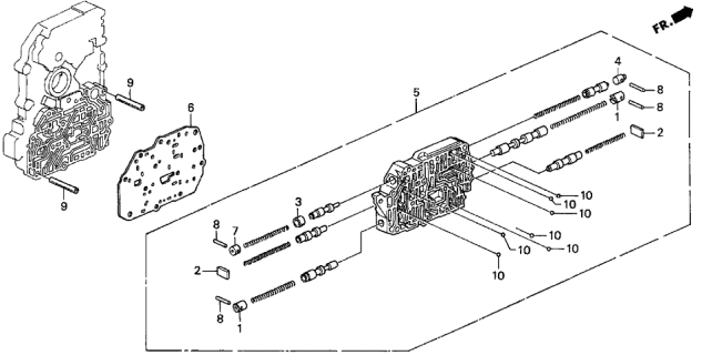 1997 Acura CL AT Secondary Body Diagram