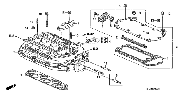 2010 Acura MDX Intake Manifold Diagram for 17160-RYE-A10