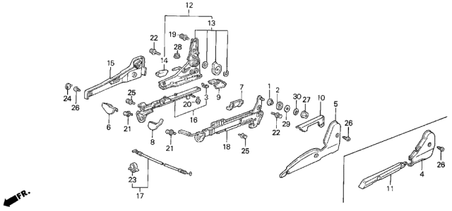 1988 Acura Legend Cover, Passenger Side Reclining (Palmy Sand) Diagram for 81238-SD4-N11ZD