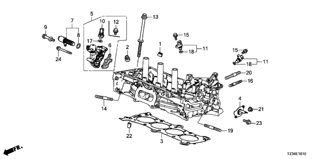 2019 Acura TLX Valve Assembly Diagram for 15830-5A2-A01