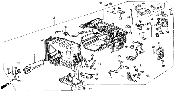 1987 Acura Legend Heater Unit Assembly Diagram for 79100-SG0-A41