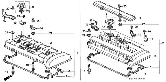 1992 Acura Integra Cover, Cylinder Head Diagram for 12310-P61-A00