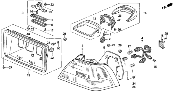 1996 Acura TL Socket, Passenger Side Diagram for 33502-SW5-A01