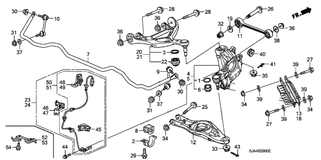 2006 Acura RL Clamp B, Left Rear Wire Diagram for 42519-SJA-003