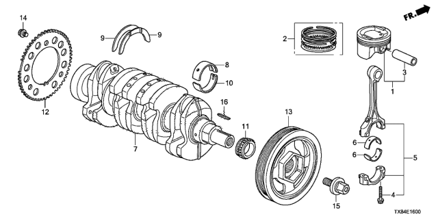 2013 Acura ILX Hybrid Rod, Connecting Diagram for 13210-RB1-000