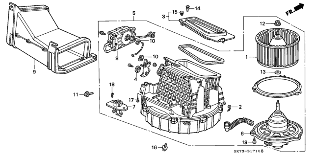 1993 Acura Integra Duct, Heater Diagram for 79810-SK7-A01