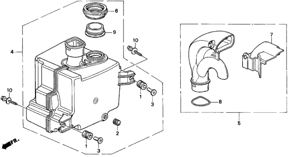 1997 Acura CL Resonator Chamber Diagram 1