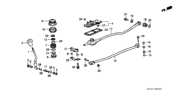 1987 Acura Legend Stopper, Extension Mounting Diagram for 54307-SB2-000