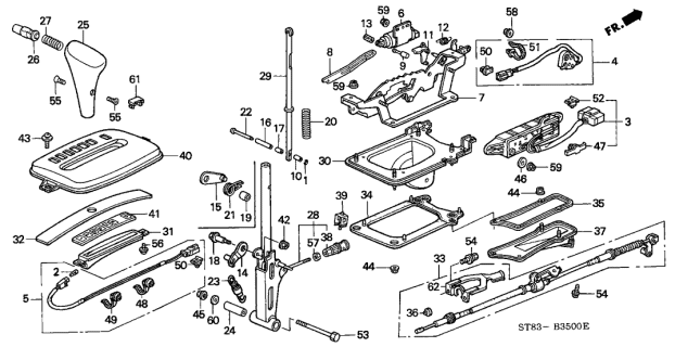 1995 Acura Integra Automatic Transaxle Gear Position Switch Assembly Diagram for 35700-ST7-A01