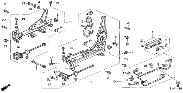 1994 Acura Vigor Switch Assembly, Power Seat (Urban Brown) Diagram for 35950-SL5-A10ZD