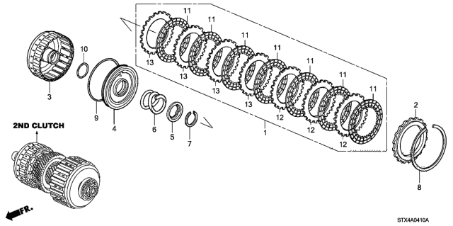 2008 Acura MDX Plate, Clutch End (5) (2.5MM) Diagram for 22565-RDK-003