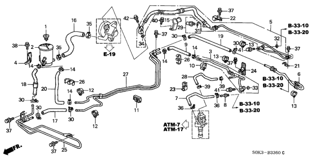 1999 Acura TL Clamp, Feed Hose Diagram for 53730-SV7-A00