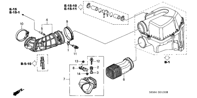 2002 Acura RSX Tube A, Air In. Diagram for 17251-PNA-000