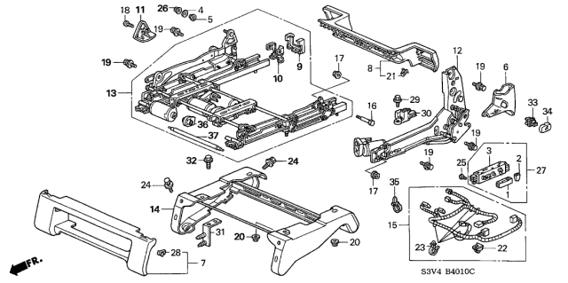 2005 Acura MDX Cover, Front Seat Height Device (Inner) (Saddle) Diagram for 81513-S0X-A21ZE