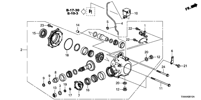 2018 Acura RDX Spacer, Pinion Diagram for 41271-RFT-000