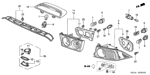 2007 Acura TSX Tail Lamp Unit, Left Diagram for 33506-SEC-A51