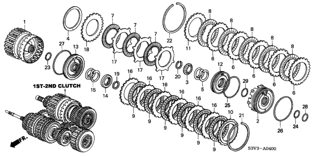 2001 Acura MDX Clutch Plate (L-H) Diagram for 22673-P7W-003