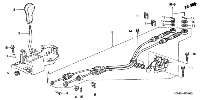 2003 Acura CL Change Wire Diagram for 54310-S3M-A01