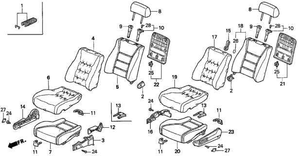 1996 Acura TL Guide, Headrest Lock (Medium Taupe) Diagram for 81144-SM3-J21ZS