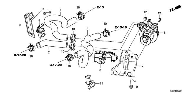 2013 Acura ILX Hybrid Water Pump Assembly Diagram for 79960-TR2-A00