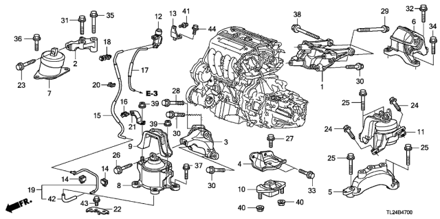 2010 Acura TSX Engine Mounts (MT) Diagram