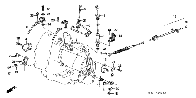 1990 Acura Legend Holder, Control Cable Diagram for 24901-PG4-020