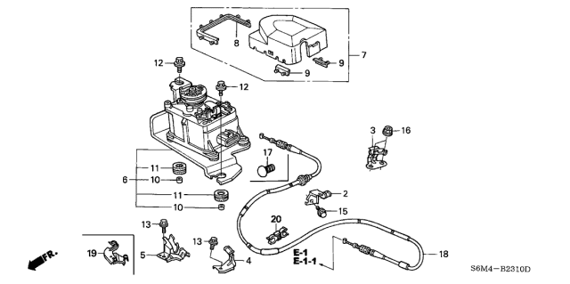 2003 Acura RSX Cover, Actuator Diagram for 36621-PLM-A01