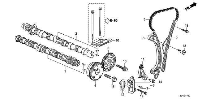 2019 Acura TLX Guide, Cam Chain Diagram for 14530-5A2-A01