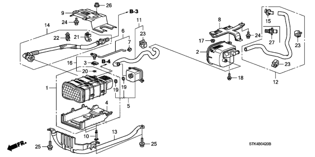 2010 Acura RDX Canister Assembly Diagram for 17011-STK-A01