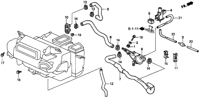 1997 Acura TL Clamp, Heater Diagram for 91551-SD5-003