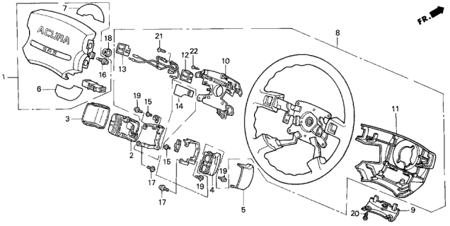 1995 Acura Legend Switch Assembly, Automatic Cruise Set Diagram for 36770-SP0-A81