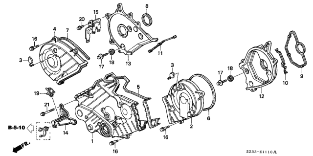 1998 Acura RL Gasket, Timing Belt (Lower) Diagram for 11841-P5A-000