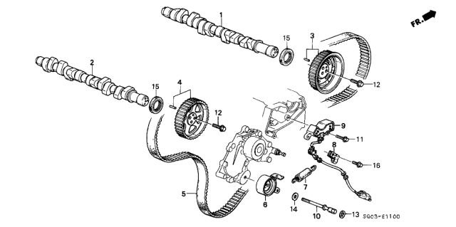 1988 Acura Legend Pulley, Front Timing Belt Driven Diagram for 14260-PL2-003