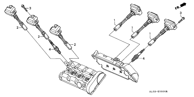 1995 Acura NSX Rear Ignition Coil (Torque Converter-22A) Diagram for 30521-PR7-A33