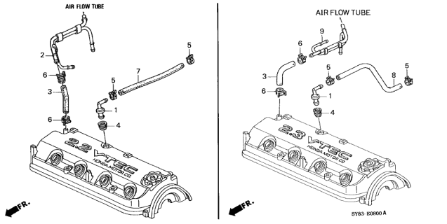 1998 Acura CL Tube, PCV Diagram for 11856-PAA-A00