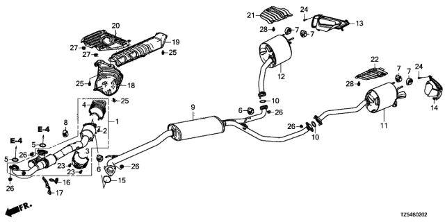 2017 Acura MDX Stay, Front Oxygen Sensor Diagram for 36534-5WS-A00