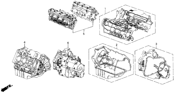 1986 Acura Legend Gasket Kit - Engine Assy. - Transmission Assy. Diagram