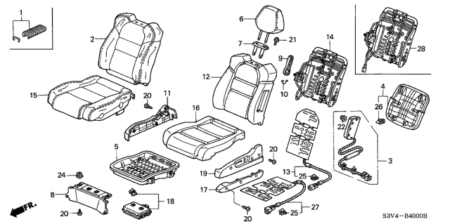 2004 Acura MDX Driver Side Airbag Module Kit Diagram for 06788-S3V-A90