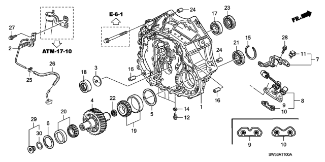 1996 Acura TL Solenoid Assembly, Lock-Up (Shindengen) Diagram for 28300-PY4-013