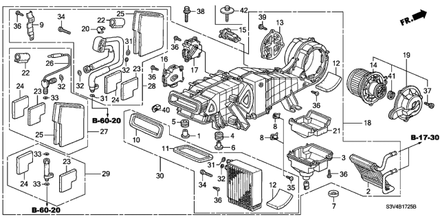 2002 Acura MDX Rear Heater Unit Diagram