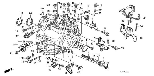 2011 Acura TL Transmission Speed Sensor Assembly Diagram for 28810-RZH-004