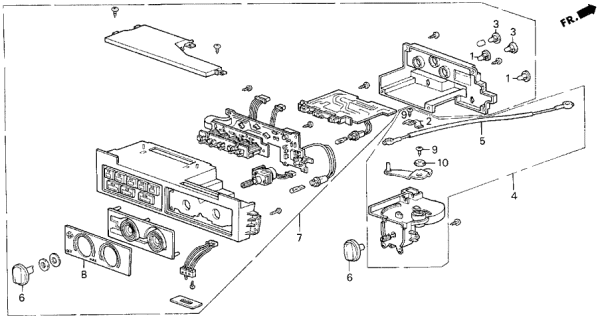 1987 Acura Legend Switch Assembly, Heater Control Diagram for 79600-SG0-A01