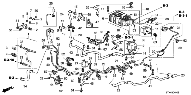 2008 Acura MDX Fuel Feed Hose Diagram for 16720-RYE-A01