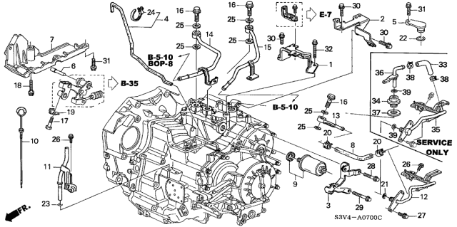 2002 Acura MDX Pipe E (ATF) Diagram for 25940-PYB-000