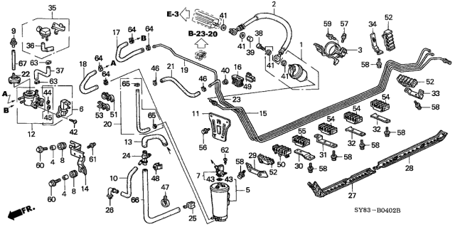 1998 Acura CL Rubber, Fuel Pipe Insulator Diagram for 17701-SV4-000