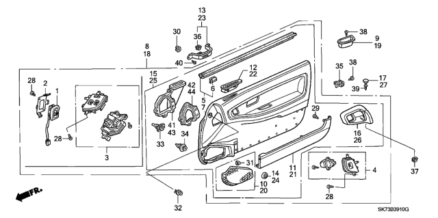 1991 Acura Integra Switch Assembly, Automatic Door Lock (Palmy Blue) Diagram for 35380-SK7-A01ZB