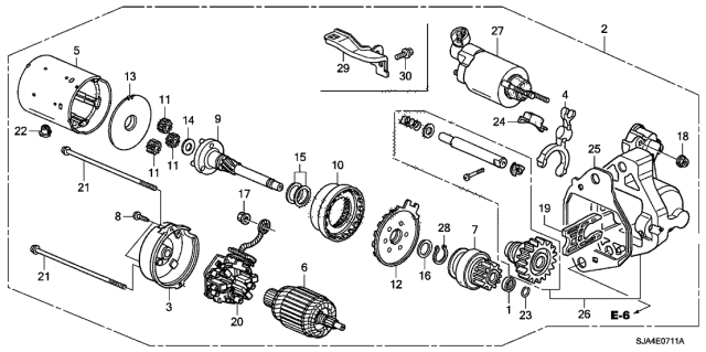 2011 Acura RL Core Id Starter (428000-8750) (Reman) (Denso) Diagram for 31200-RKG-A01RM