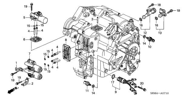 2003 Acura RSX Gearbox Dual Linear Solenoid Valve Diagram for 28260-PRP-014