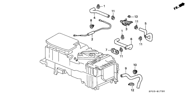 1992 Acura Legend Cable, Water Valve Control Diagram for 79544-SP0-A00