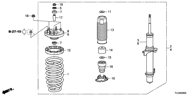 2012 Acura TSX Left Front Suspension-Strut Assembly Diagram for 51620-TL7-A01